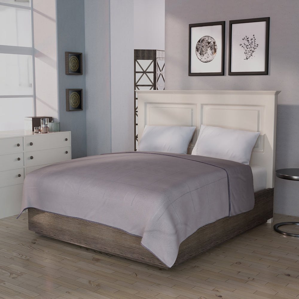 Deluxe Range 100% Mulberry Silk Quilt with 100% Cotton Cover - Light Grey (Size King)_3736122_1