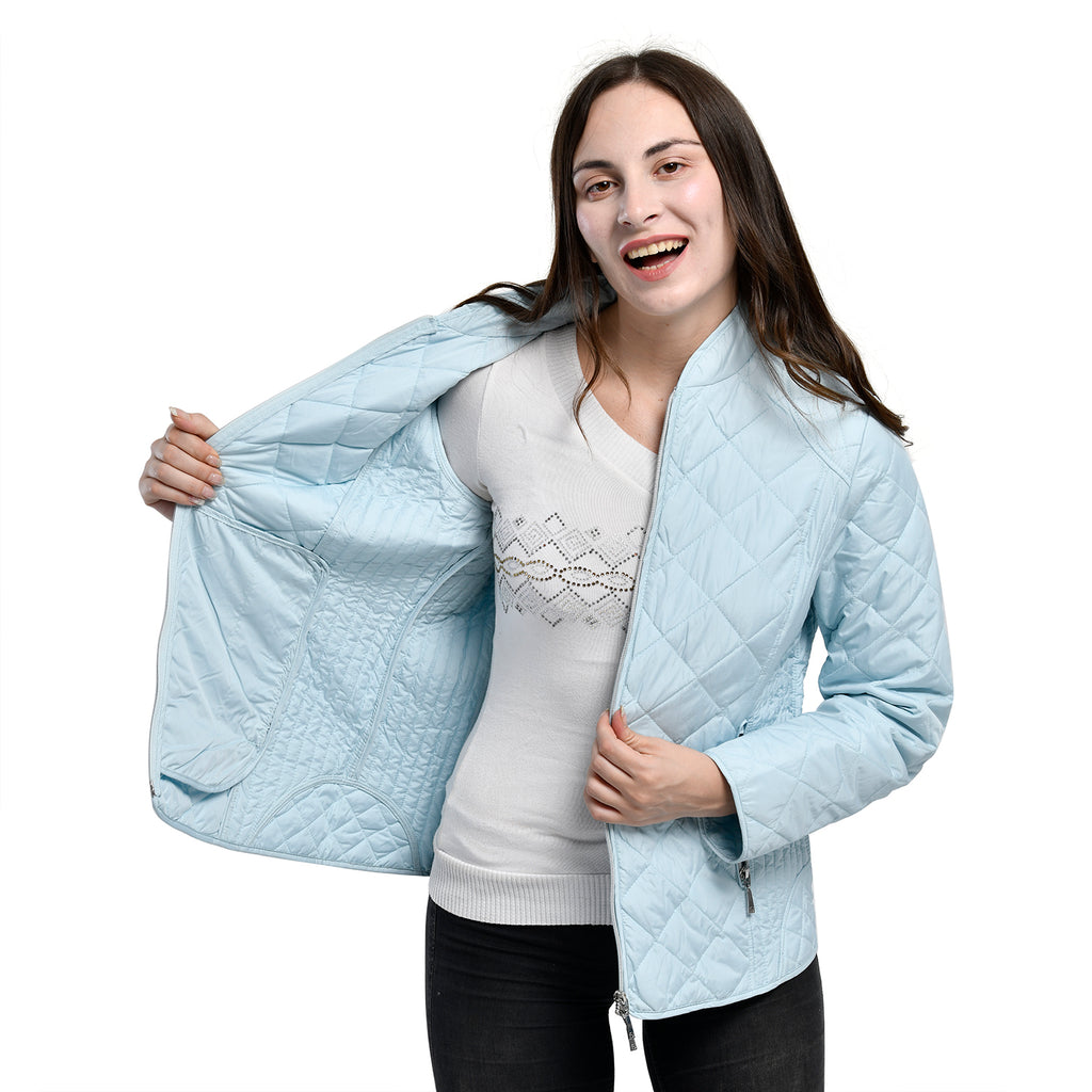 TAMSY Quilted Pattern Padded Jacket (Size 72x143x64Cm) -  Baby Blue_3881361_3