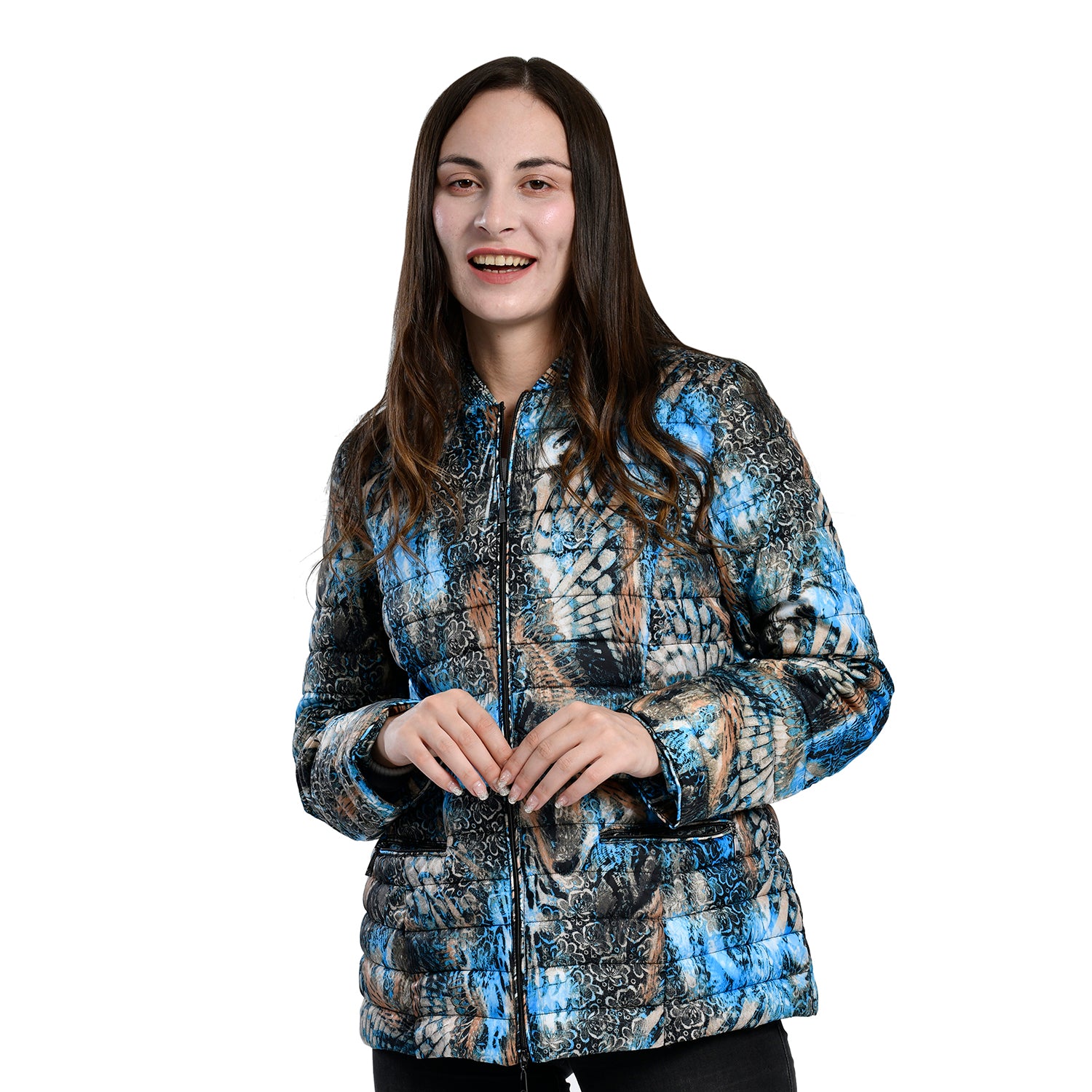 TAMSY Printed Padded Jacket (Size 18) - Blue_3881422