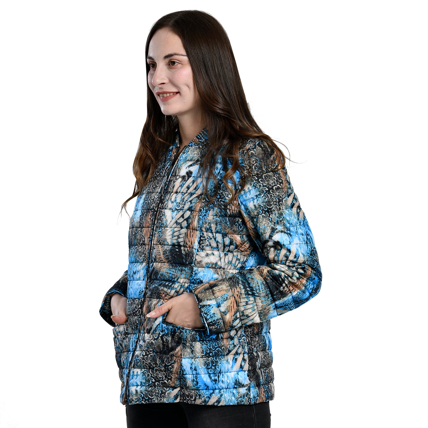 TAMSY Printed Padded Jacket (Size 18) - Blue_3881422_2