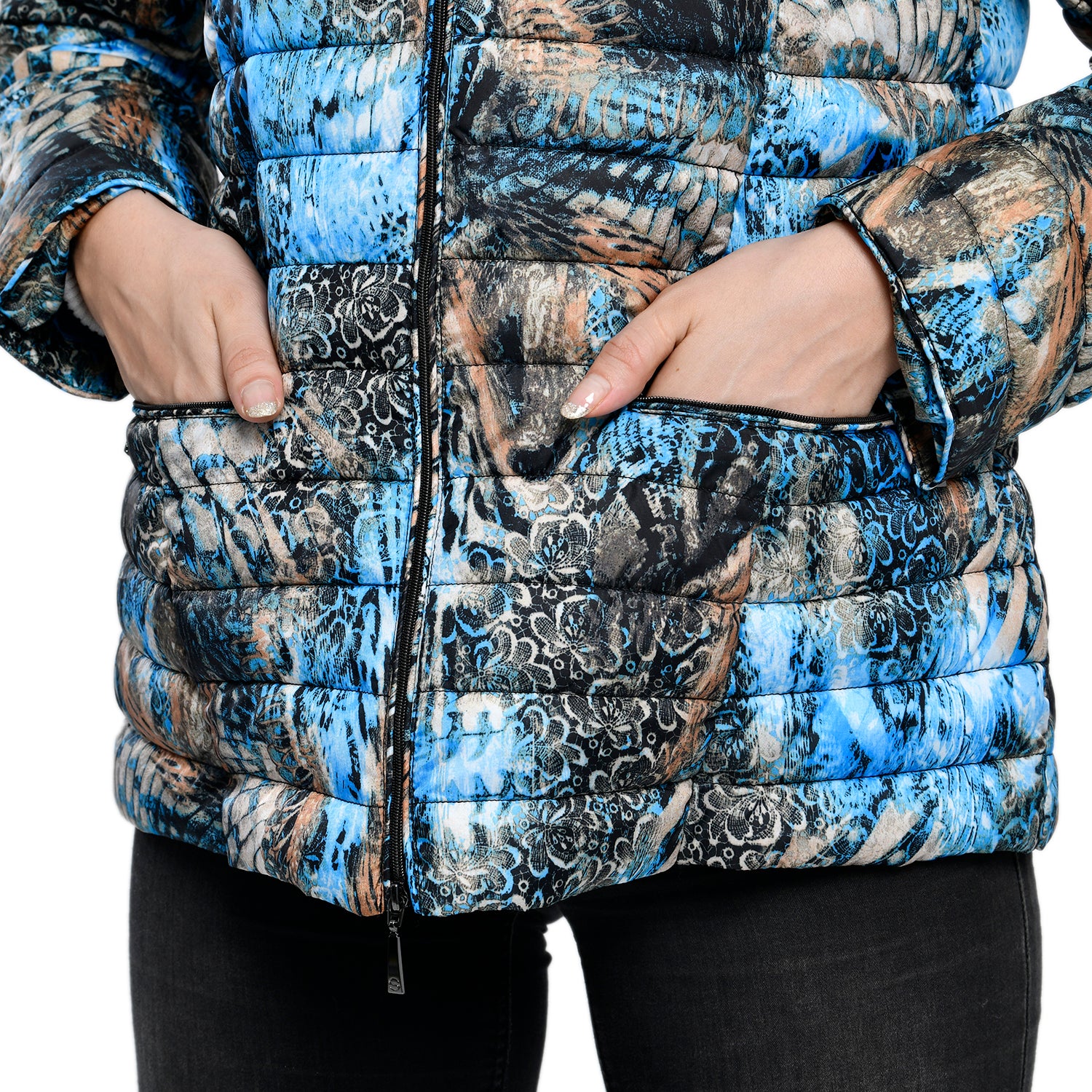 TAMSY Printed Padded Jacket (Size 18) - Blue_3881422_5