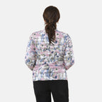 Solid Floral Pattern Reversible Padded Jacket (Size 24) - Green and Multi_3882996_5