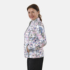Solid Floral Pattern Reversible Padded Jacket (Size 24) - Green and Multi_3882996_6