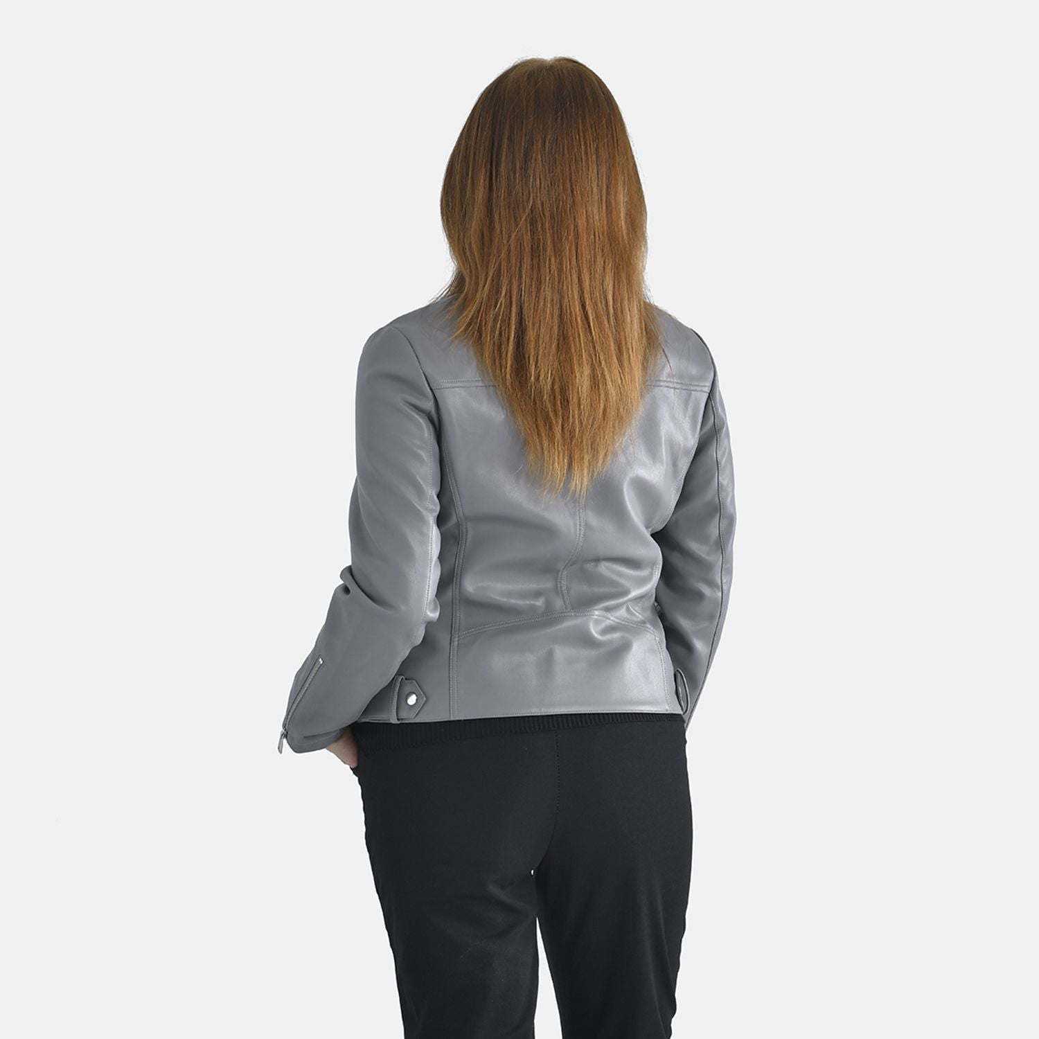Tamsy Faux Leather Jacket (Size M, 12-14 ) - Dark Grey_3889782_1