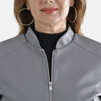 Tamsy Faux Leather Jacket (Size M, 12-14 ) - Dark Grey_3889782_5