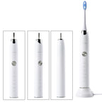 BEAUTECH Sonic Electric Rechargeable Waterproof Toothbrush with 2 Replaceable Brush Heads (5V 3W) - Pearl White.
