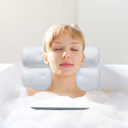 Comfy Breathable 3D Bath Pillow for Neck and Back Support with 6 Suction Cups (Size 35x32x8cm)