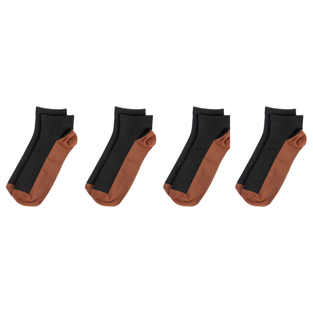 4-Pair Magic Copper Socks (Size L-XL) - Black