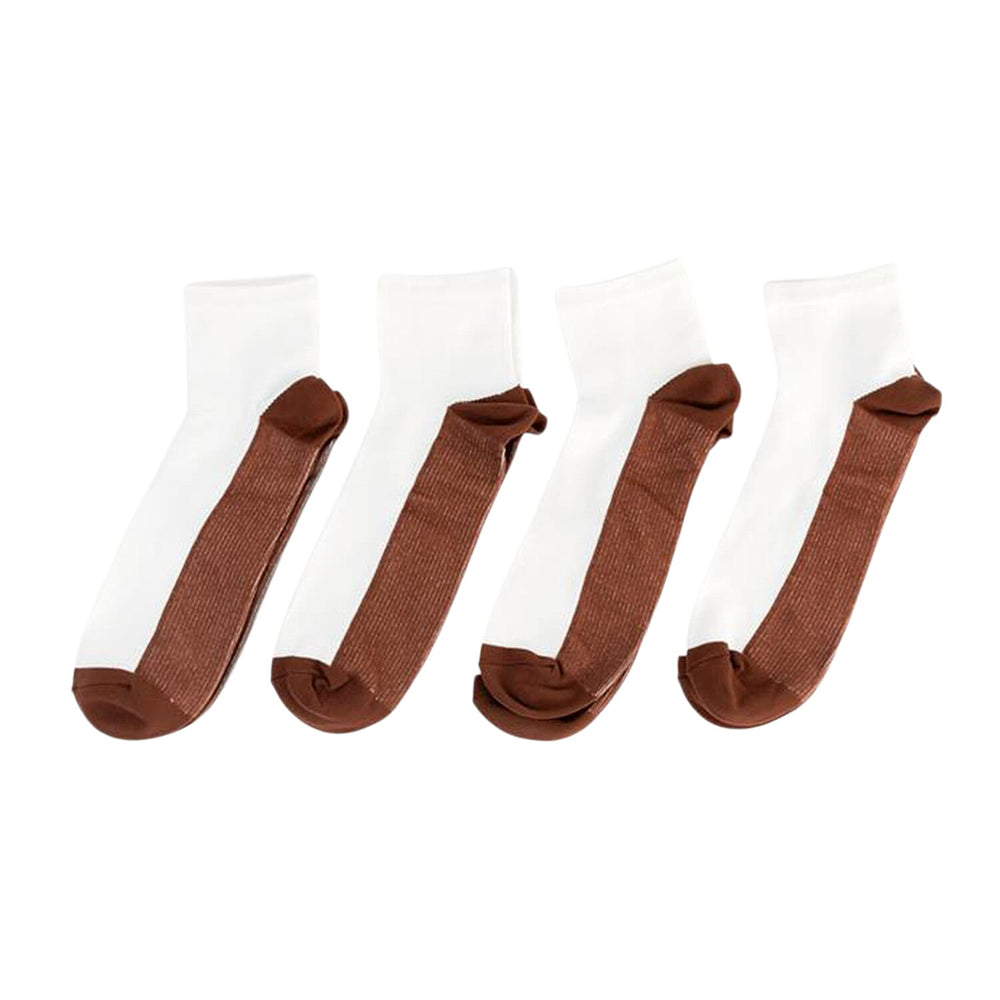 4-Pair Magic Copper Short Socks (Size S-M) - White