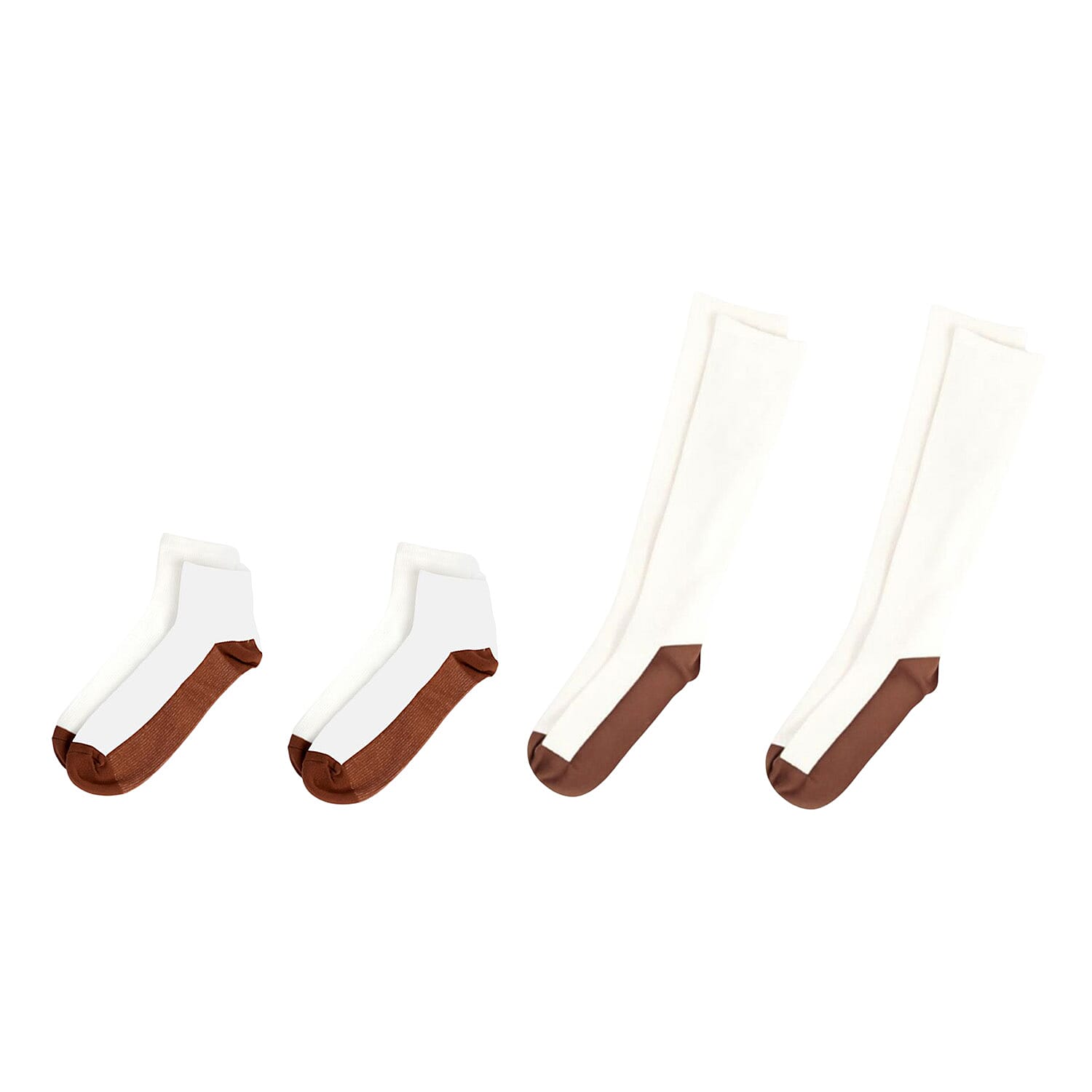 4-Pair Magic Copper Socks (Size S-M) - White