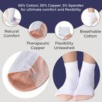 4 Pairs Antibacterial Copper Infused Compression Socks (Size S-M, 5-10) - Multi