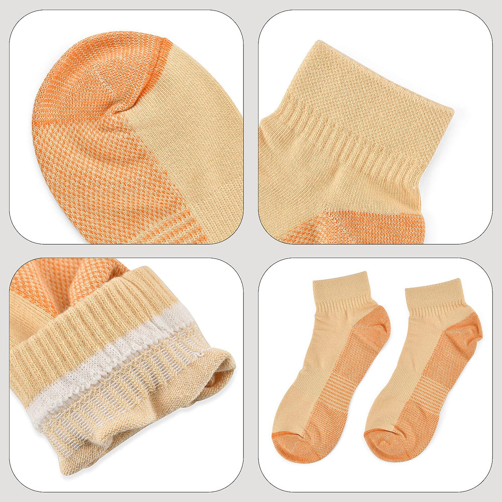 4 Pairs Antibacterial Copper Infused Compression Socks (Size S-M, 5-10) - Multi