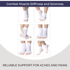 4 Pairs Antibacterial Copper Infused Compression Socks (Size S-M, 5-10) - White and Brown