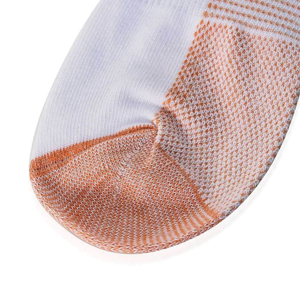 4 Pairs Antibacterial Copper Infused Compression Socks (Size S-M, 5-10) - White and Brown