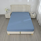 4-Piece Bamboo Bedding Set incl. Duvet Cover, Fitted Sheet & 2 Pillowcases (Double) - Light Blue