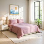 4-Piece Bamboo Bedding Set incl. Duvet Cover, Fitted Sheet & 2 Pillowcases (Double) - Blush