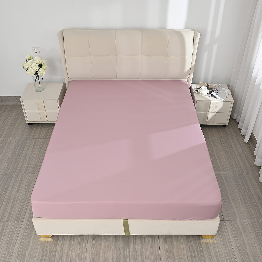 4-Piece Bamboo Bedding Set incl. Duvet Cover, Fitted Sheet & 2 Pillowcases (Double) - Blush