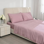 4-Piece Bamboo Bedding Set incl. Duvet Cover, Fitted Sheet & 2 Pillowcases (Double) - Blush