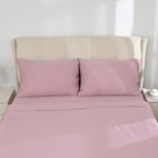 4-Piece Bamboo Bedding Set incl. Duvet Cover, Fitted Sheet & 2 Pillowcases (Double) - Blush