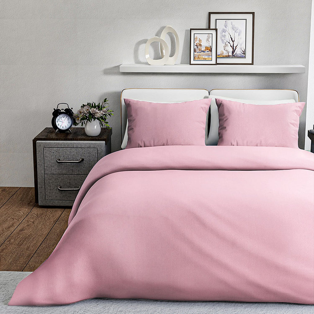 4-Piece Bamboo Bedding Set incl. Duvet Cover, Fitted Sheet & 2 Pillowcases (King) - Blush
