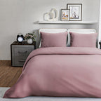 4-Piece Bamboo Bedding Set incl. Duvet Cover, Fitted Sheet & 2 Pillowcases (King) - Mauve