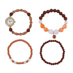 CYBER MONDAY MEGA DEAL - 4 Piece Set - STRADA Crystal Watch With 3 Crystal Bracelets - Multi