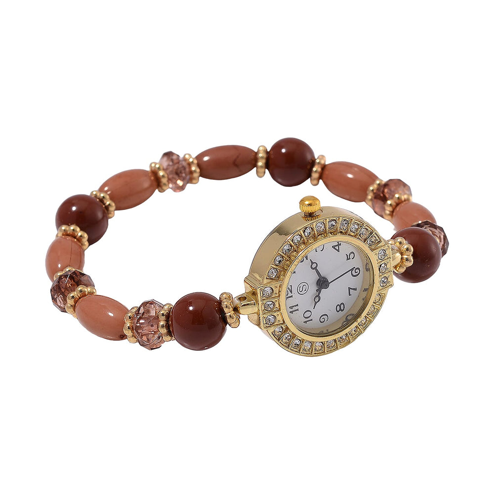 CYBER MONDAY MEGA DEAL - 4 Piece Set - STRADA Crystal Watch With 3 Crystal Bracelets - Multi