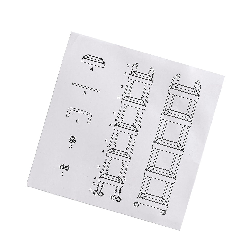 4-Tier Organizer with Wheels (99cm) - White