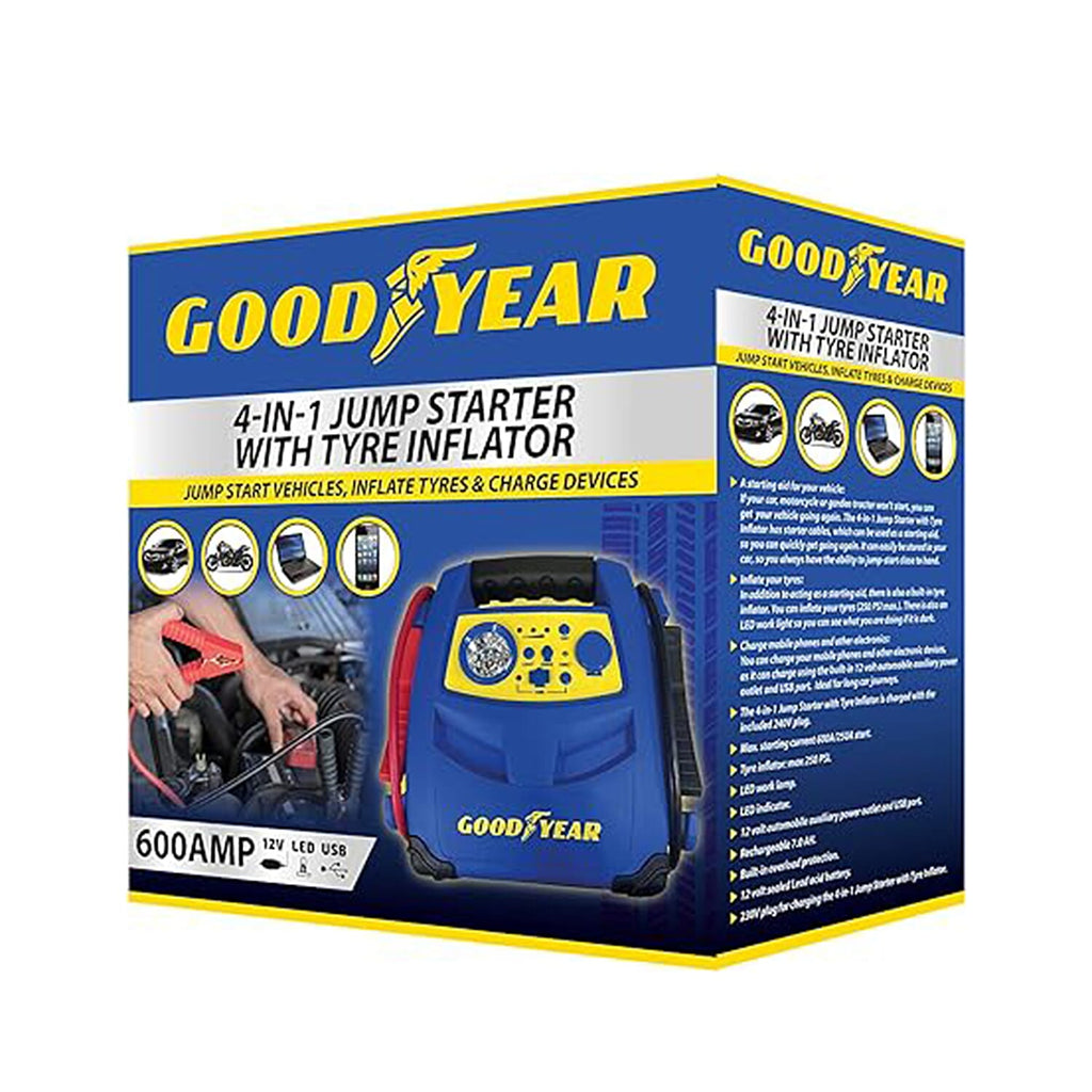 GOOD YEAR 4 in 1 Jumpstarter with Tyre Inflator (Max. 250 PSI)