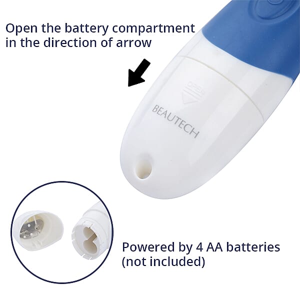 4 in 1 Facial Cleaning Brush (4xAA Battery Not Included) (Size 17x8x5 Cm) - Blue - White