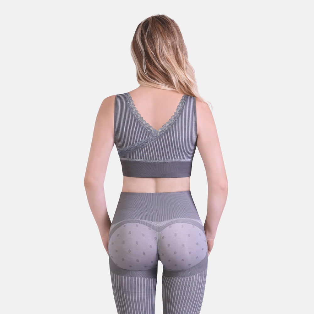 Set of 2 - SANKOM Patent Premium Bra With Lace (Size 8) - Grey (Bamboo Infused) & Black (Aloe Vera Infused)_4213963_5