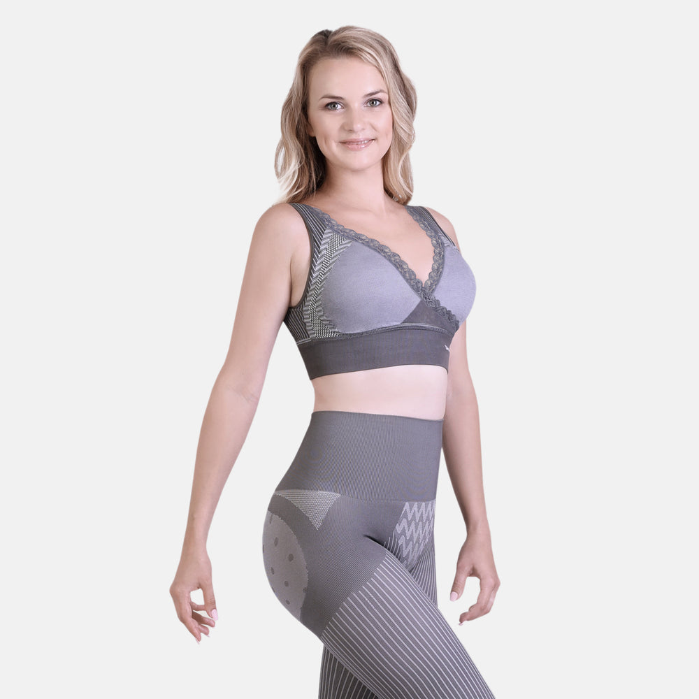 Set of 2 - SANKOM Patent Premium Bra With Lace (Size 8) - Grey (Bamboo Infused) & Black (Aloe Vera Infused)_4213963_6