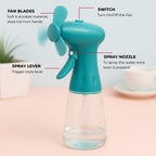 Pack of 3 Water Mist Spray Fan - Green, Blue and Pink