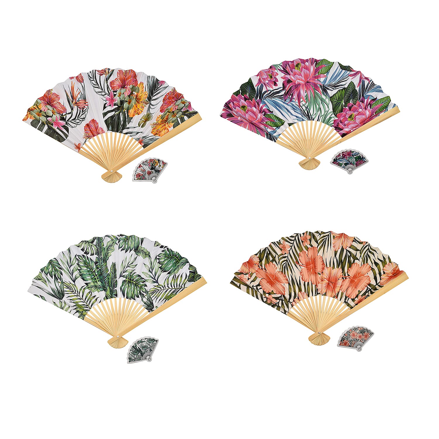 Set of 4 Decorative Hand Fans