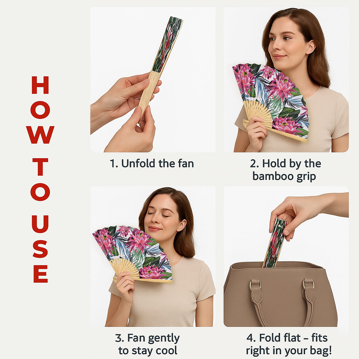Set of 4 Decorative Hand Fans