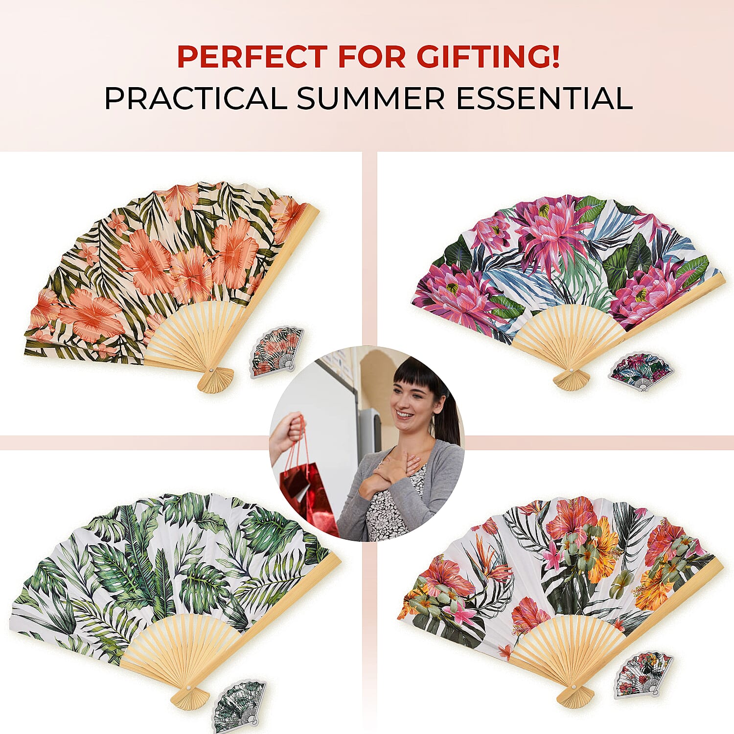 Set of 4 Decorative Hand Fans
