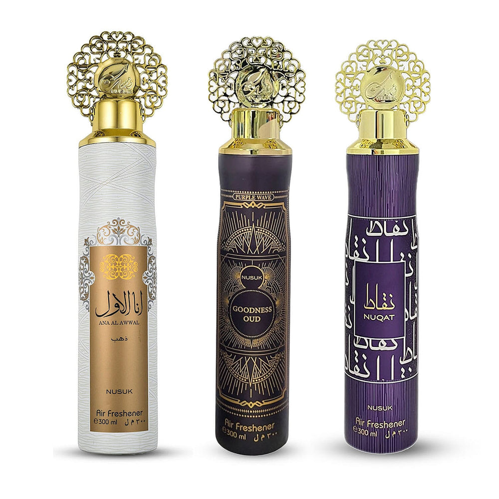 New Set of 3 Nusuk Dubai Air Freshener 300ml