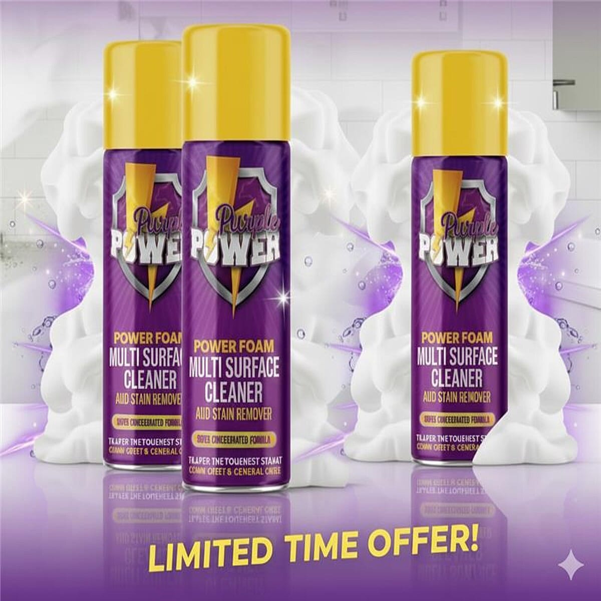 Introductry Offer Pack of Two Plus One Free- Purple Power Multi-Purpose Cleaner Purple Spray Bottle