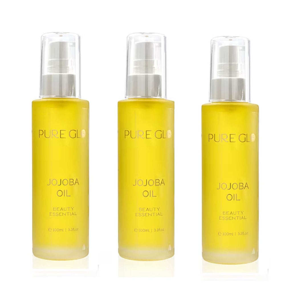 THE BIGGEST EVER DEAL - Pure Glo Cold Pressed Natural Jojoba Oil Volume - 100 ml  PACK OF 3