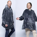 Family Pack- Adult oversized Hudi Blanket - Childs oversized Hudi Blanket-Charcoal
