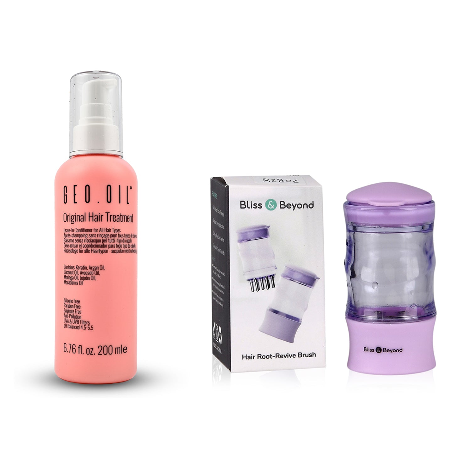 Saver Duo - Geo Oil Original Hair Treatment 200ml and Hair Root Revive Brush_440001157