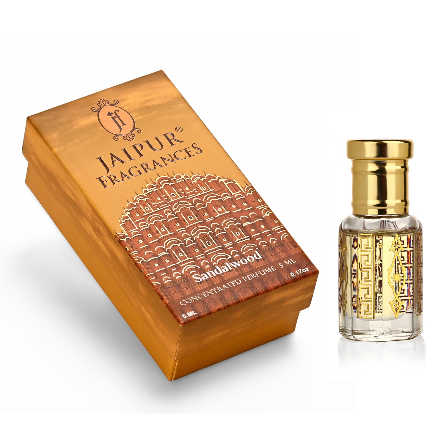Jaipur Fragrance Concentrated Perfume Pair Rose and Sandalwood (5ml Each)_440001210_1