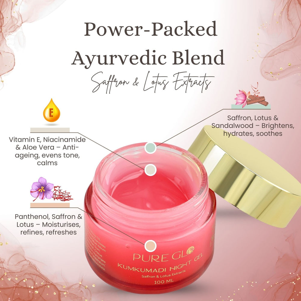 Pack of Two-Pure Glo Kumkumadi Night Gel - 100ml_440001266_4