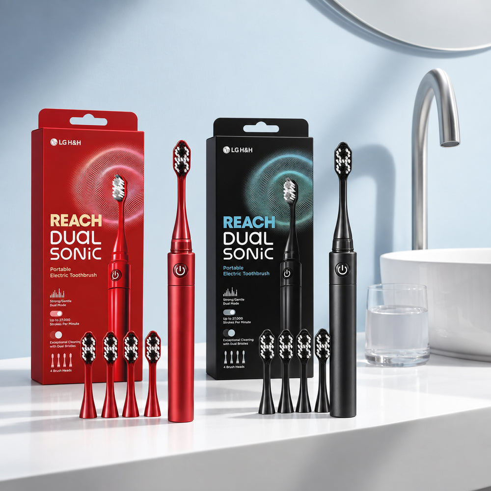 2 Pack - LG Reach Dual Sonic Electric Toothbrush - Black and Red_440001436
