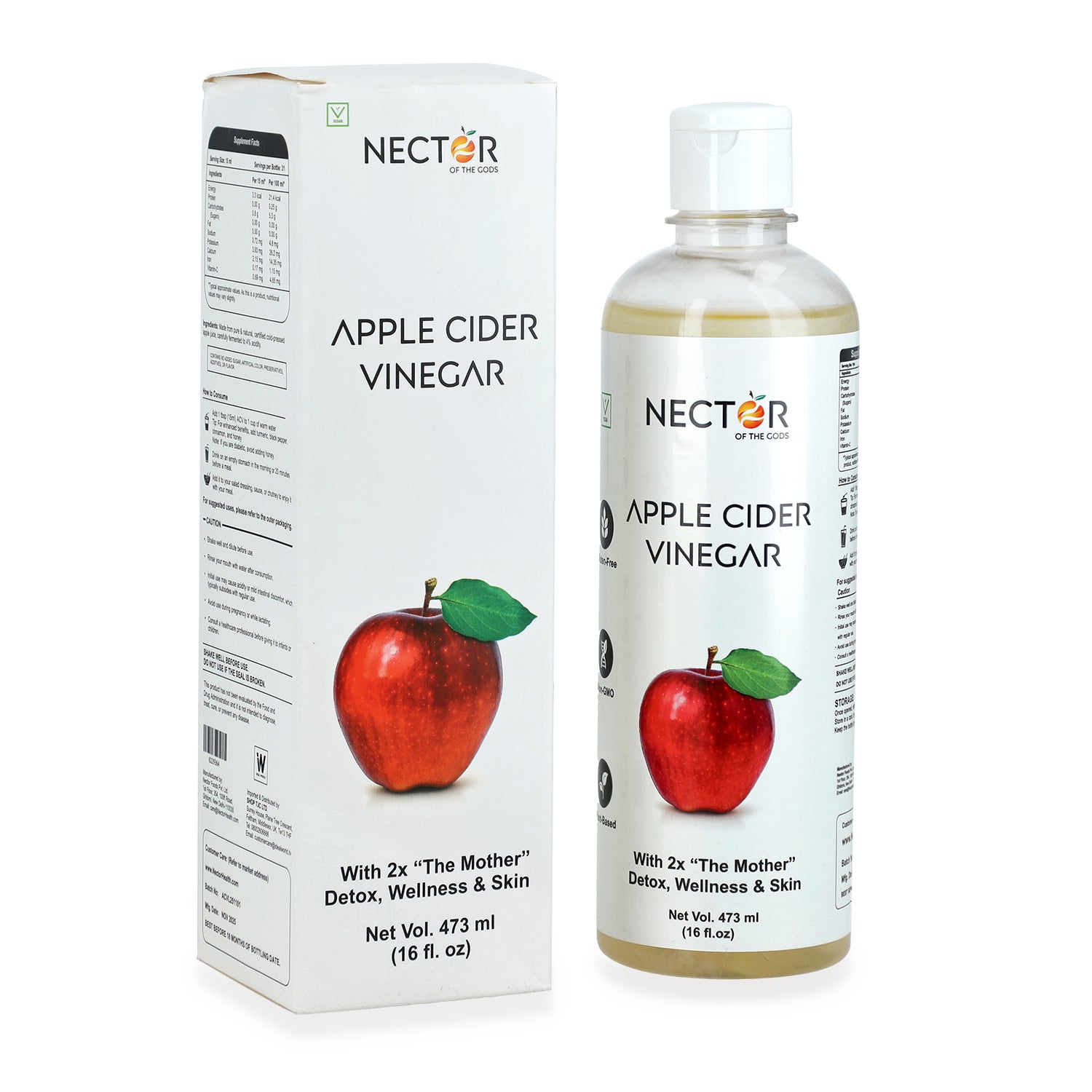 Saver Duo - Raw Apple Cider Vinegar with Mother - Unfiltered & Unpasteurised, 2X Probiotic Strands and Natural Enzymes_440001500_1