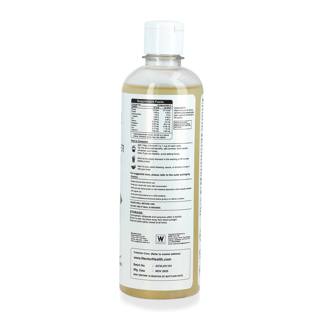 Saver Duo - Raw Apple Cider Vinegar with Mother - Unfiltered & Unpasteurised, 2X Probiotic Strands and Natural Enzymes_440001500_4