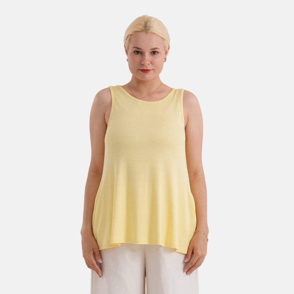 Trio Saver Deal - Styled by Round Neck Sleeveless Blouse (One Size) - Red, Yellow and Khaki Green_440001502_2