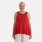 Trio Saver Deal - Styled by Round Neck Sleeveless Blouse (One Size) - Red, Yellow and Khaki Green_440001502_3