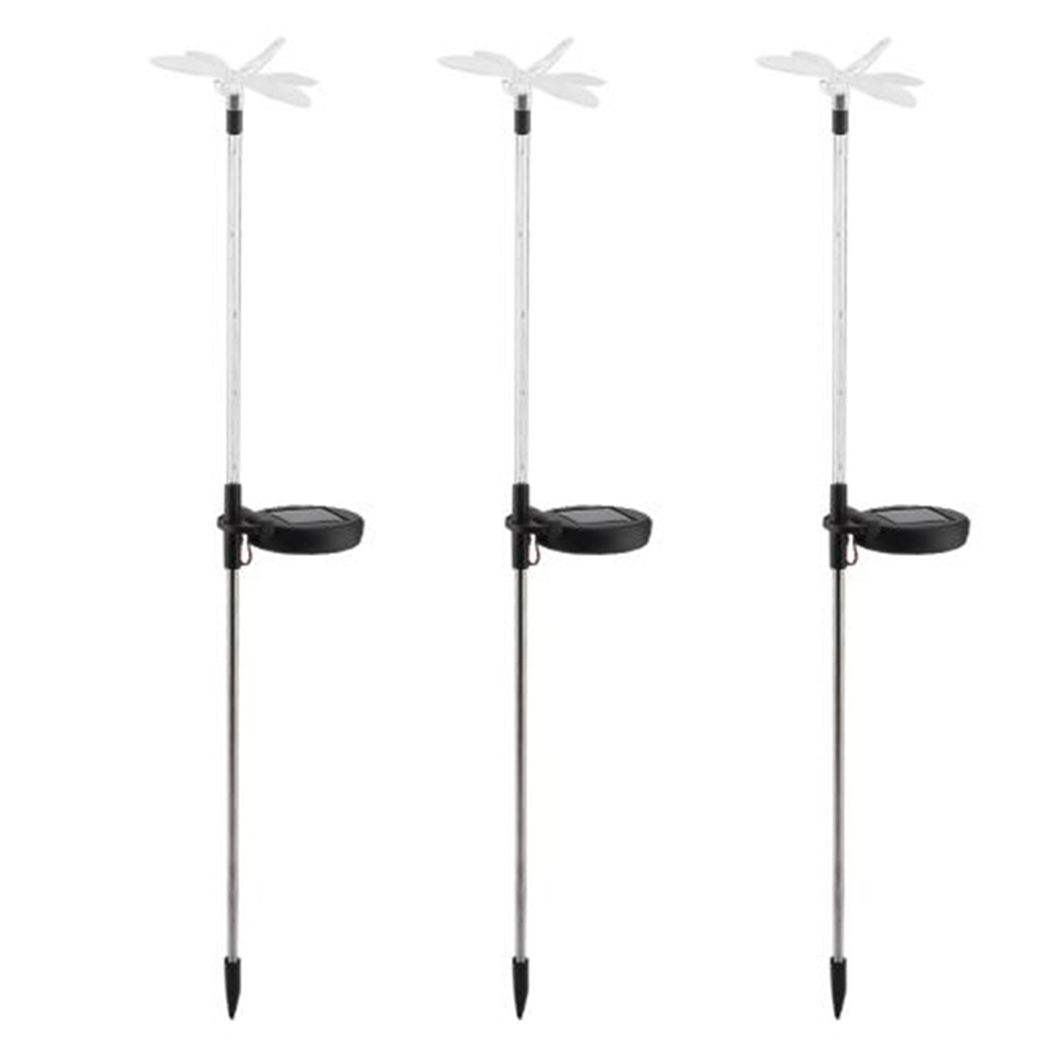 3 Pack - Solar Colour Changing Dragonfly Solar Garden Stake Light_440001510