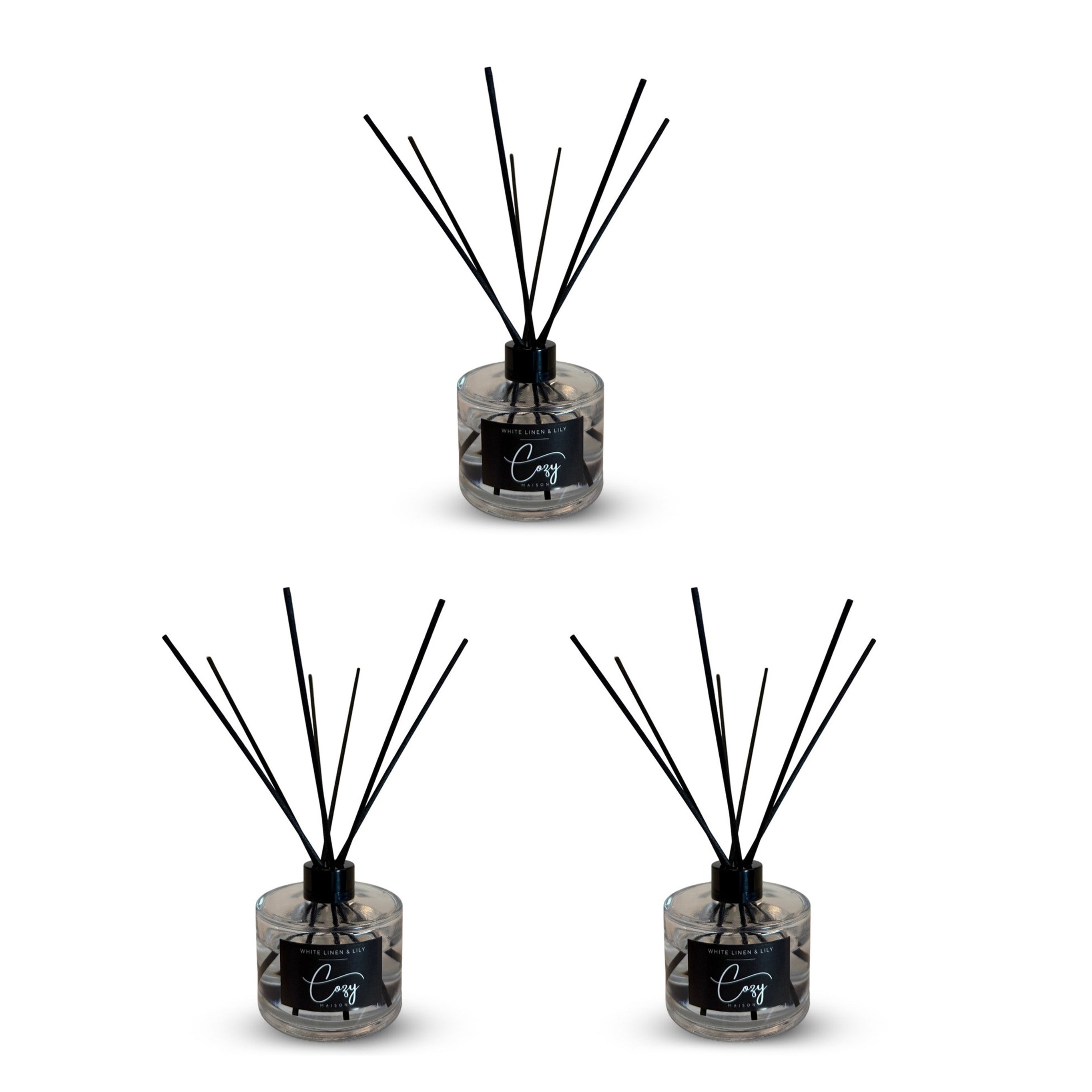 3 Pack - Cozy Maison Diffuser (50ml) - White Linen & Lily_440001511